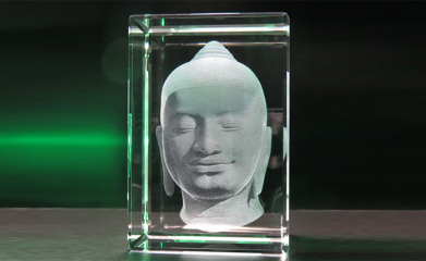 Presse-papier en verre 3D-Bouddha