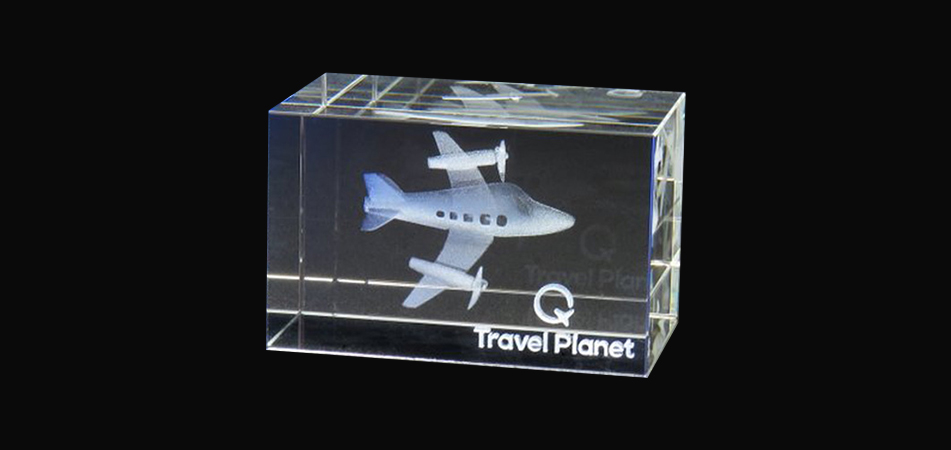 Bloc en verre 3D-Travel Planet
