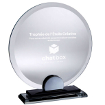Trophée rond en verre