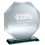 Trophée rond en verre
