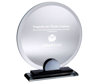 Troph&eacute;e couleur rond 2 Verre
