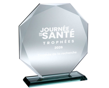 Troph&eacute;e en verre octogonal