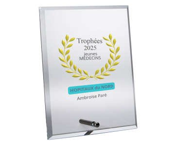 Troph&eacute;e en verre rectangulaire